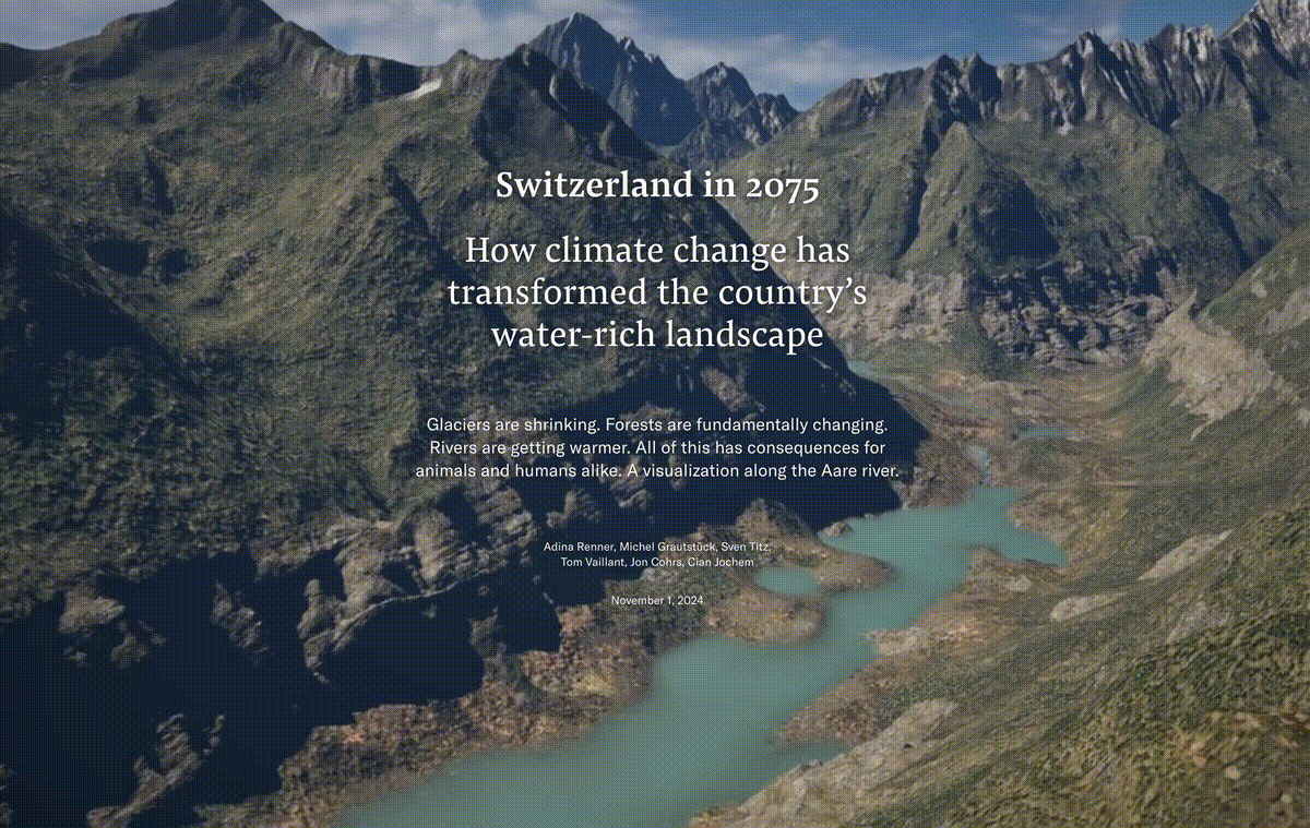 Switzerland in 2075 climate visualization